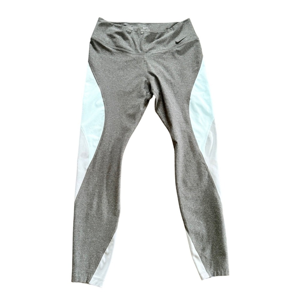 Nike Dri-FIT Gray Colorblock Leggings Ten Less Plastic Bottles Womens Large